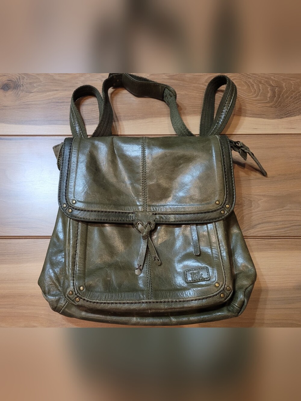 The Sak | Olive Green Leather Backpack